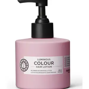 luminous colour leave in lotion maria nila in a pink bottle with black pump lid