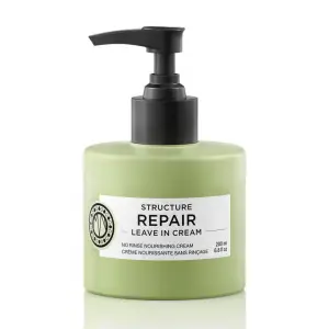structure repair leave in lotion Maria Nila in a green bottle with black pump lid